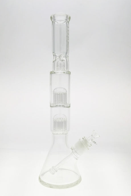 TAG 20" Beaker Bong with Double 16 Arm Tree Percolators, 50x7mm Thick Glass, Front View