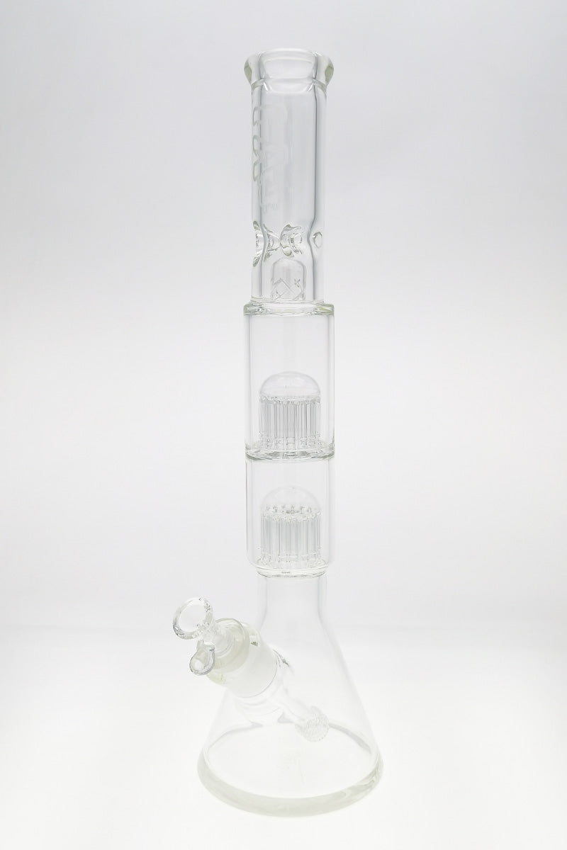 TAG 20" Beaker Bong with Double 16 Arm Tree Percolators, 50x7MM Glass, Front View