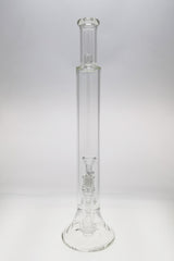 Thick Ass Glass 20" Dual Matrix Bellow Bong with Showerhead Percolator, Clear, Front View