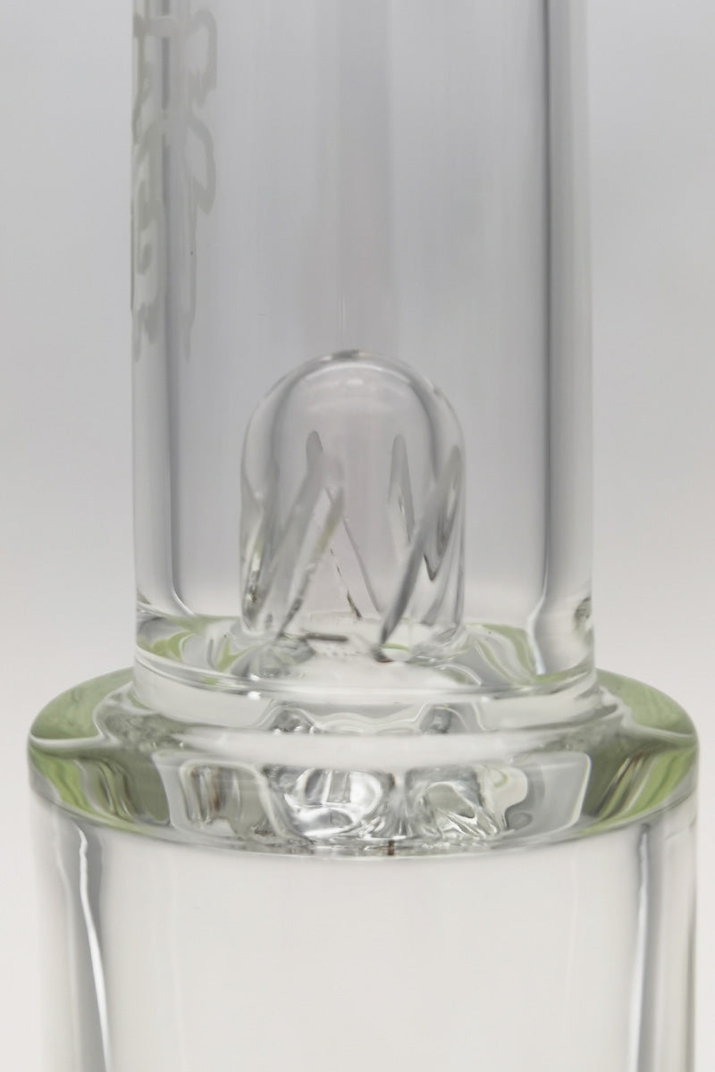 Close-up of TAG 20" Double Matrix Bellow Bong base with intricate percolators