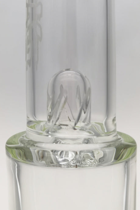Close-up of TAG 20" Double Matrix Bellow Bong base with intricate percolators