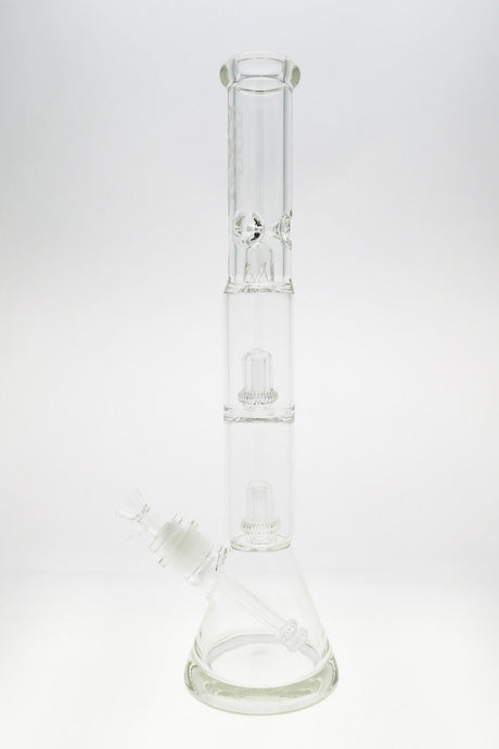 TAG 20" Double Super Slit UFO Beaker Bong, 50x7MM thick glass, front view on white background
