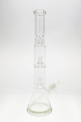 TAG 20" Beaker Bong with Double Super Slit UFO Percs, Thick Glass, Front View