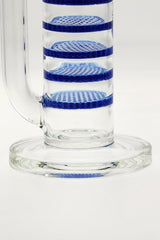 Close-up of TAG 20" Sextuple Honeycomb Water Pipe base, 50x7MM thick glass, 18MM female joint
