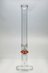 TAG 20" Straight Tube Bong, 50x7MM, with 18/14MM Downstem, Front View on White