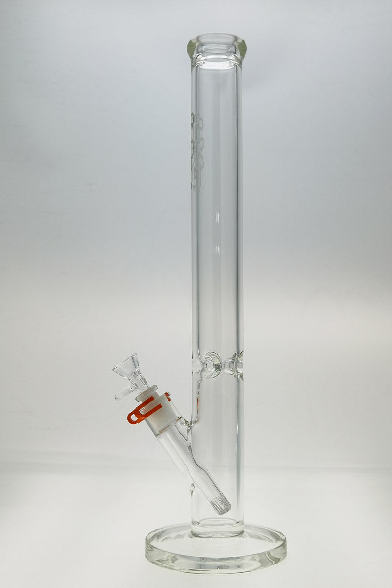 TAG 20" Straight Tube Bong, 50x7MM with 18/14MM Downstem, Front View on White Background