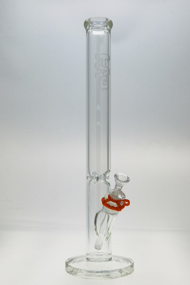 TAG 20" Straight Tube Bong, 50x7MM, with 18/14MM Downstem, Front View on White Background