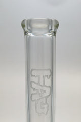 Thick Ass Glass 20" Straight Tube Bong, 50x7MM with 18/14MM Downstem, Close-Up View