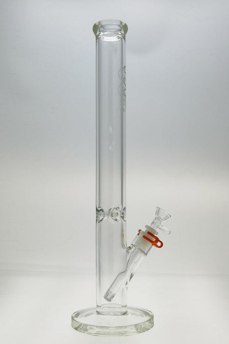 TAG 20" Straight Tube Bong, 50x7MM thick glass, with 18/14MM Downstem, front view on white background