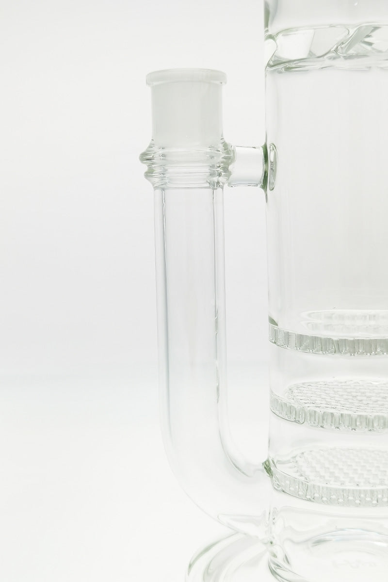 Close-up of TAG 20" Triple Honeycomb Bong with 18MM Female Joint and Clear Glass