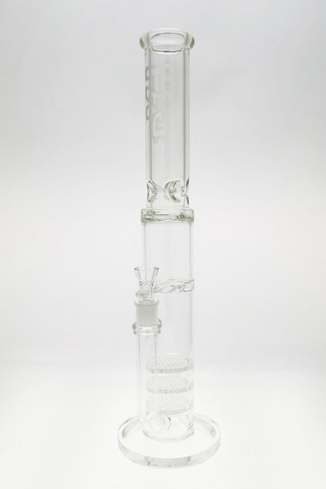 TAG 20" Triple Honeycomb Bong with Spinning Splash Guard, Clear, Front View