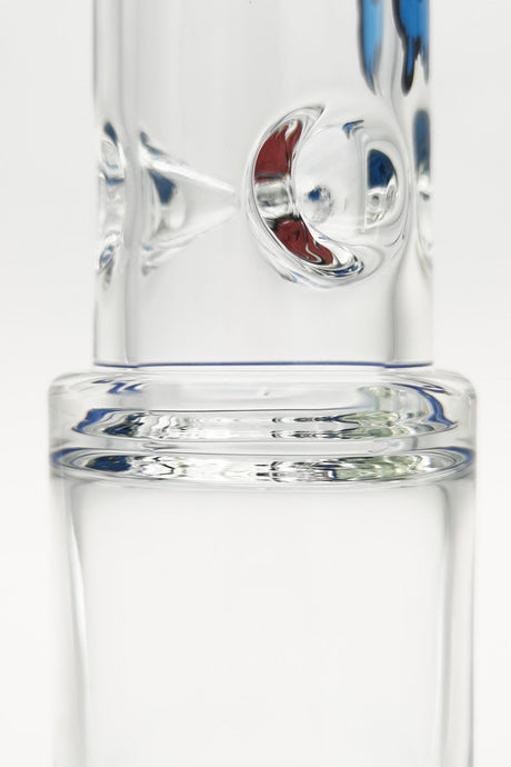 Close-up of TAG 20" Bong's Triple Netted Disc and Spinning Splashguard, 7mm Thick Glass