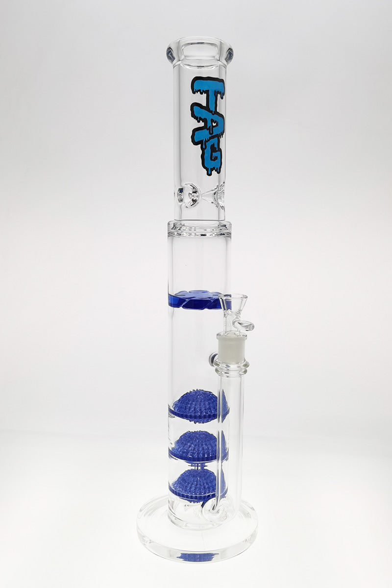 TAG 20" Bong with Triple Netted Disc and Spinning Splashguard, Front View on White Background