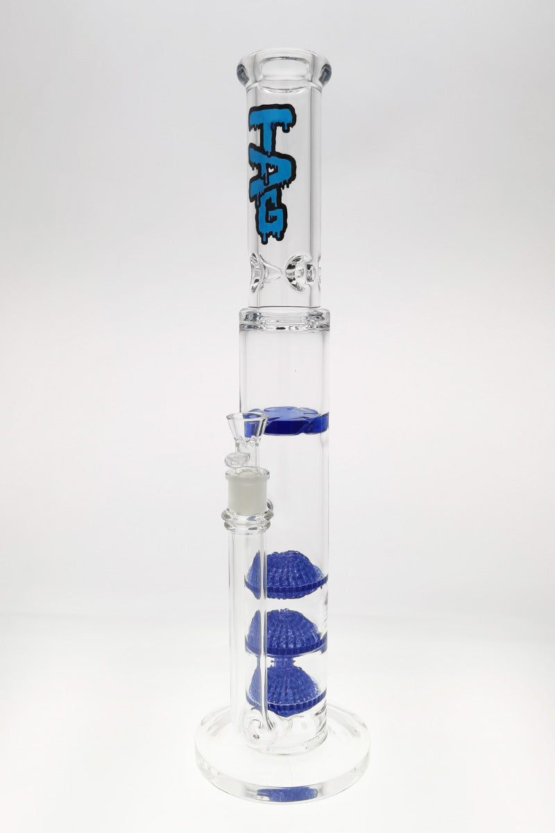 TAG 20" Triple Netted Disc Bong with Spinning Splashguard, 7MM Thick Quartz, Front View
