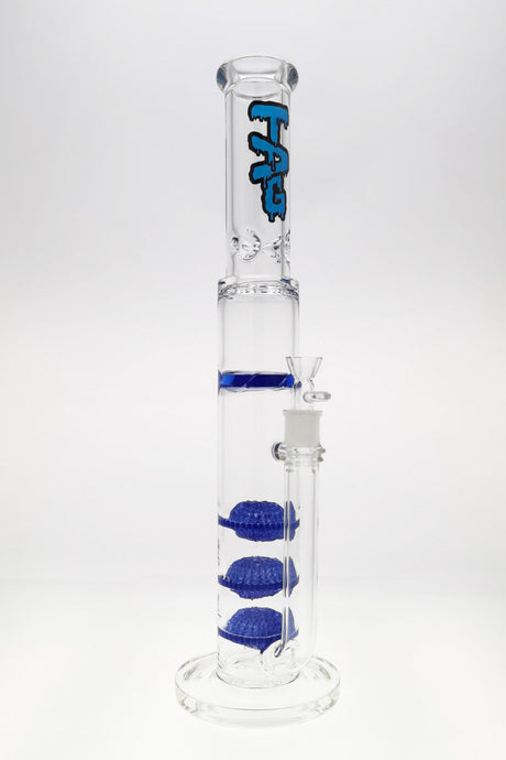 TAG 20" Bong with Triple Blue Netted Discs and Spinning Splashguard, 18MM Female Joint