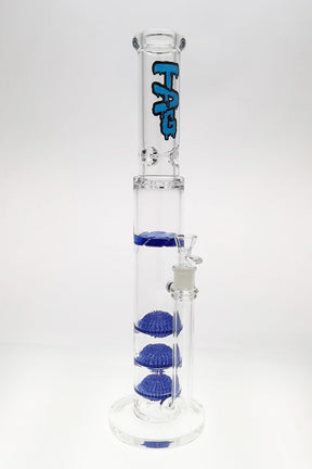 TAG 20" Bong with Triple Netted Disc, Spinning Splashguard, Blue Accents, Front View