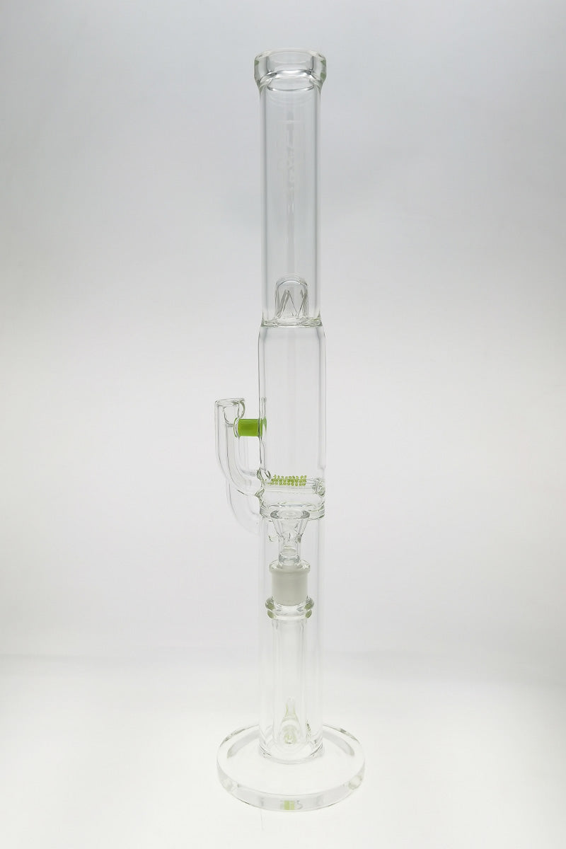 TAG 21" Triple to Double Inline Glass Bong Front View on Seamless White Background