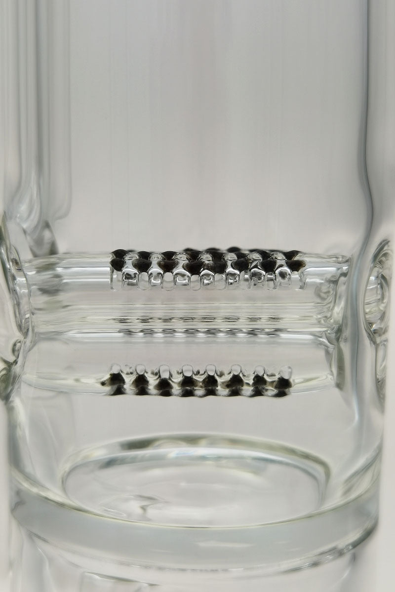 Close-up of TAG 21" Bong with Triple Inline to Double Inline Percs, 18MM Female Joint