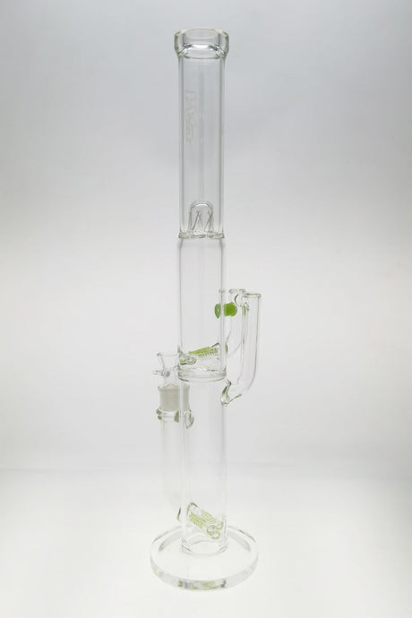 TAG 21" Triple Inline to Double Inline Bong Front View, 18MM Female Joint, 4MM Thick Glass