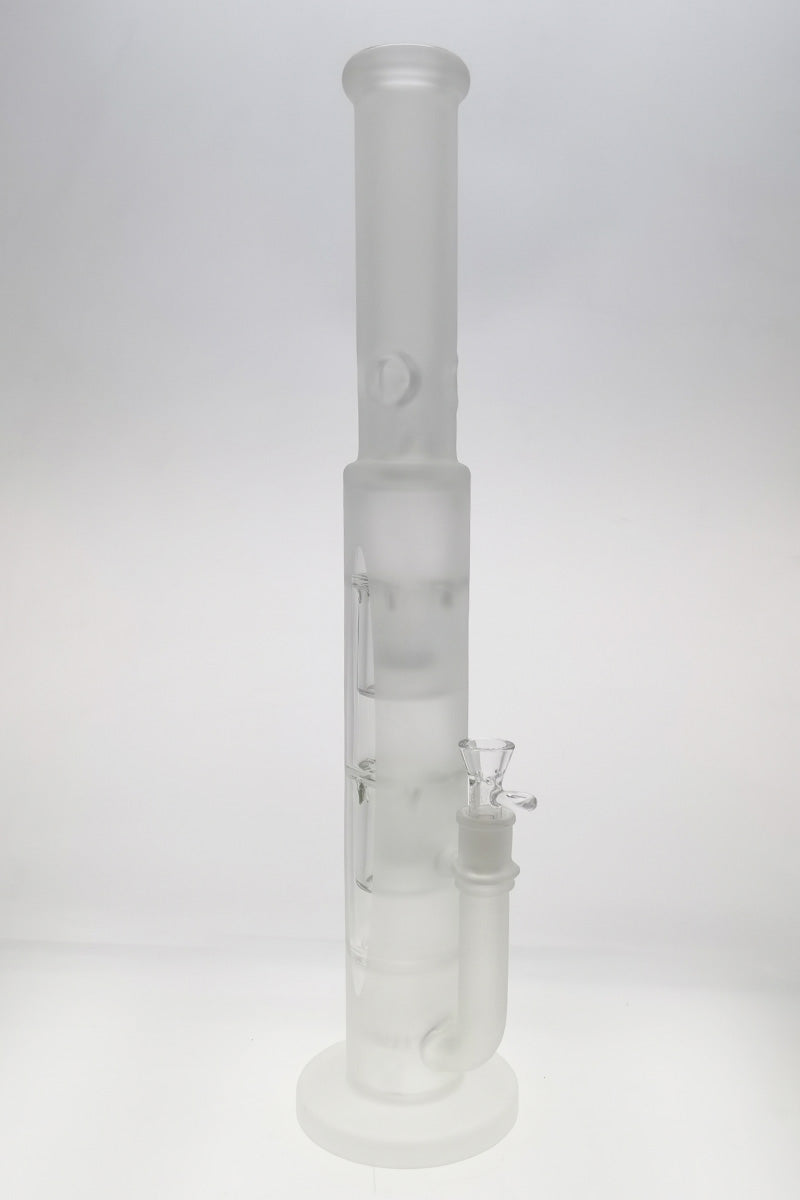 TAG 21" Triple Showerhead Bong with Dome Guard, Rasta Design, Front View on White
