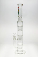 TAG 21" Rasta Triple Showerhead Bong with Dome Guard, 50x7MM Thick Glass, Front View
