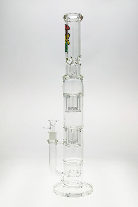 TAG 21" Rasta Triple Showerhead Bong with Dome Guard, 50x7MM Thick Glass, Front View