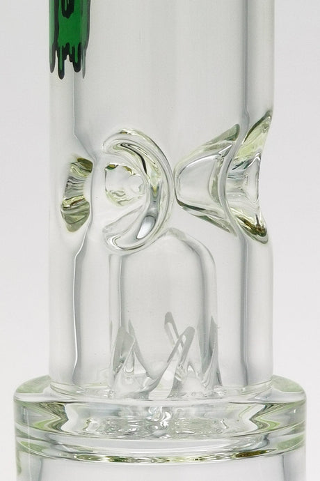 Close-up of TAG 21" Bong with Triple Showerhead Percolators and Rasta Accents