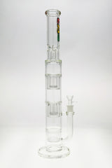 TAG 21" Triple Showerhead Bong with Dome Guard, Rasta Logo - Front View on White Background