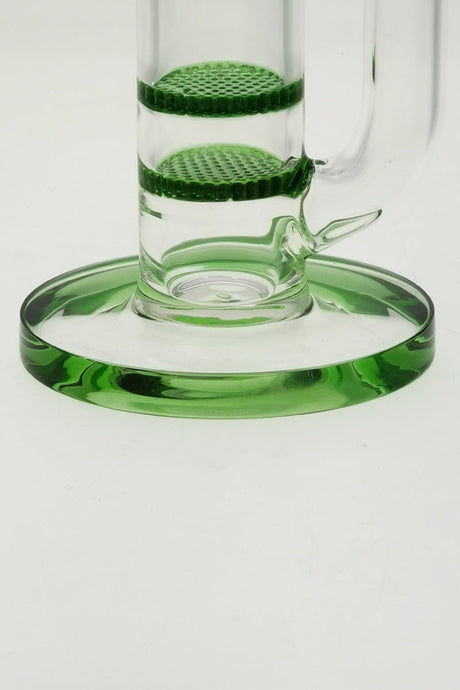 Close-up of TAG 22" Bong Base with Double Honeycomb Percolator and Thick Glass