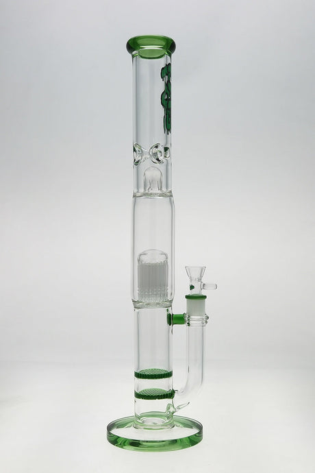 Thick Ass Glass 22" Bong with Dual Honeycomb & Tree Percolators, 7mm Thickness, Front View