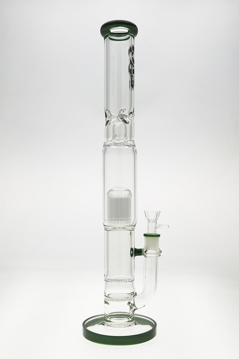 TAG 22" Double Honeycomb to Tree Percolator Bong, 50x7MM Thick Glass, Front View