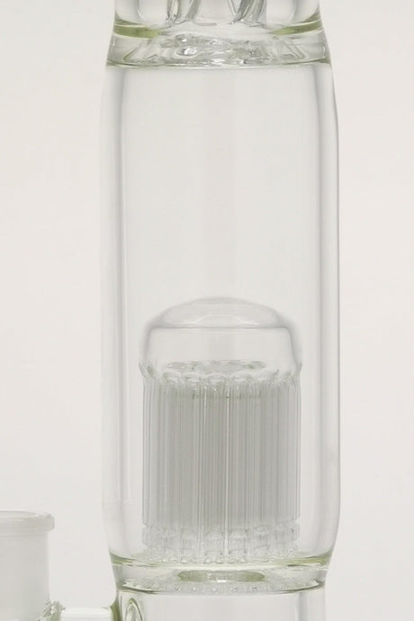 TAG 22" Double Honeycomb to Tree Percolator Bong, 18MM Female Joint, Clear Glass, Front View