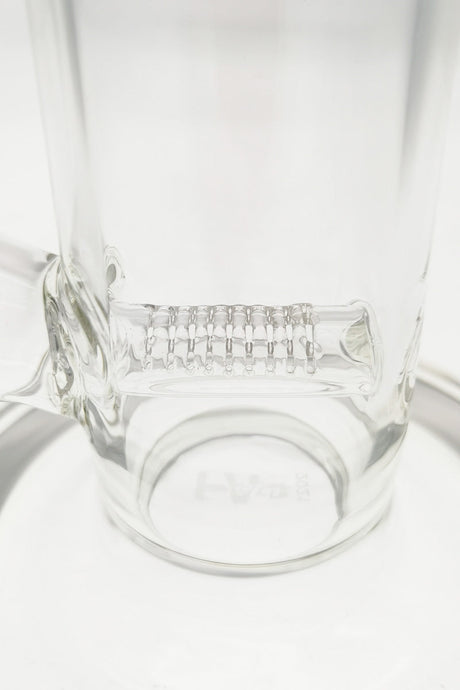 Close-up of TAG 22" Bong with Inline Percolator, 18MM Female Joint, Clear Glass