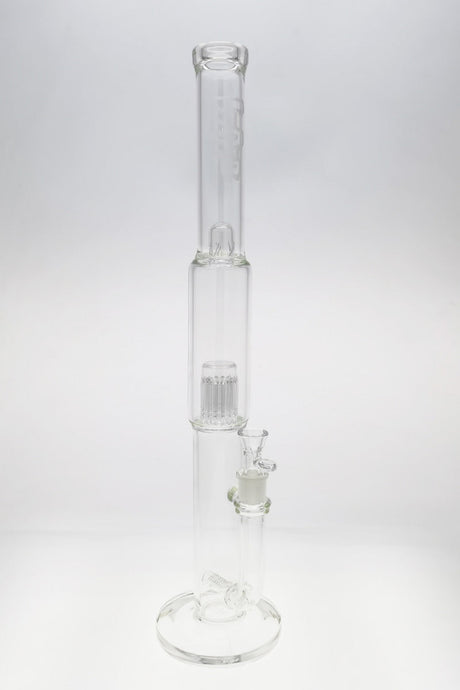 TAG 22" Clear Glass Bong with Super Slit Inline and 12 Arm Tree Percolator, Front View