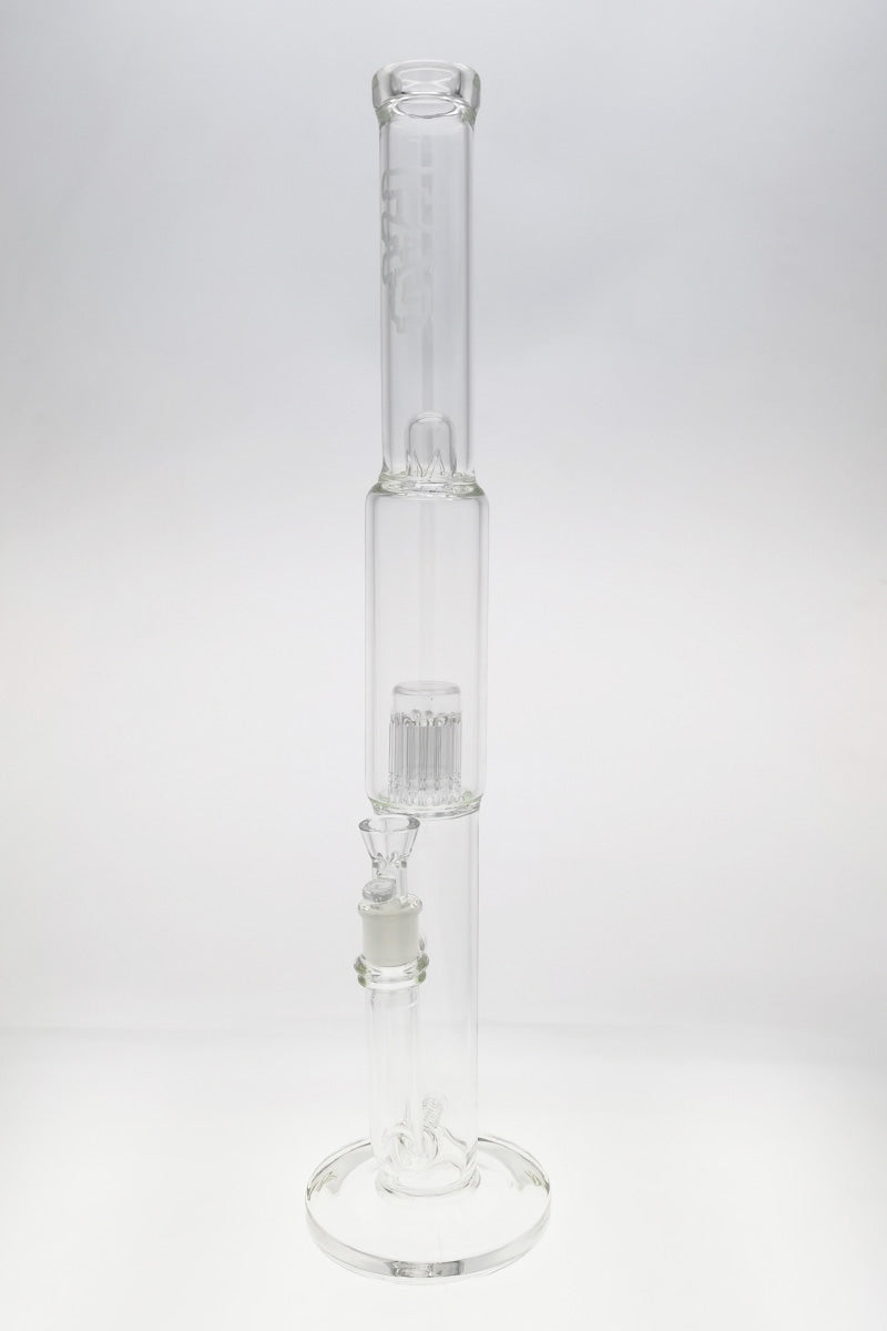 TAG 22" Super Slit Inline to 12 Arm Tree Bong, 18MM Female, Front View on White