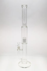 TAG 22" Clear Glass Bong with Inline Percolator and 12 Arm Tree, Front View on White Background