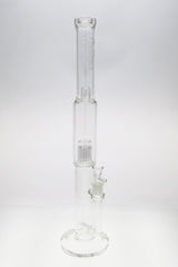 TAG 22" Clear Glass Bong with Inline and 12 Arm Tree Percolators, 18MM Female Joint, Front View