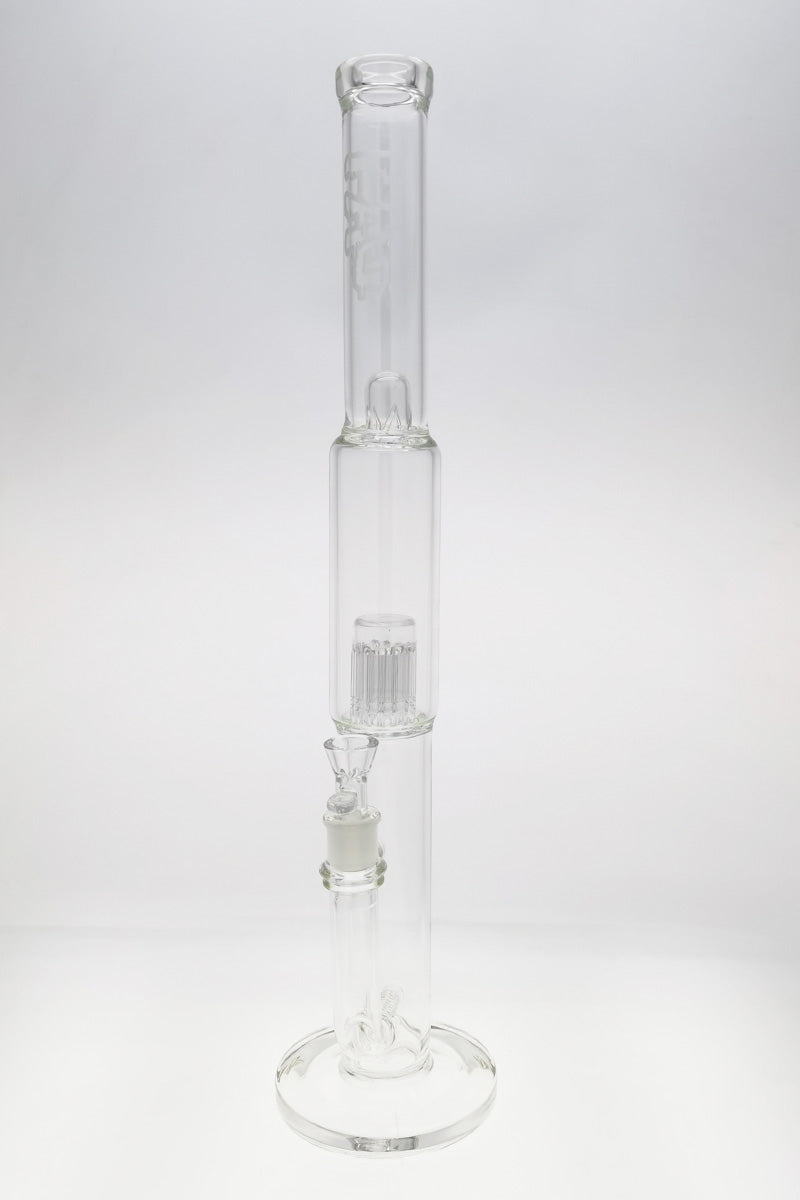 TAG 22" Clear Glass Bong with Inline to 12 Arm Tree Percolator and Sandblasted Logo