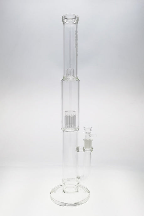 TAG 22" Clear Glass Bong with Inline Percolator and 12 Arm Tree, Front View on White