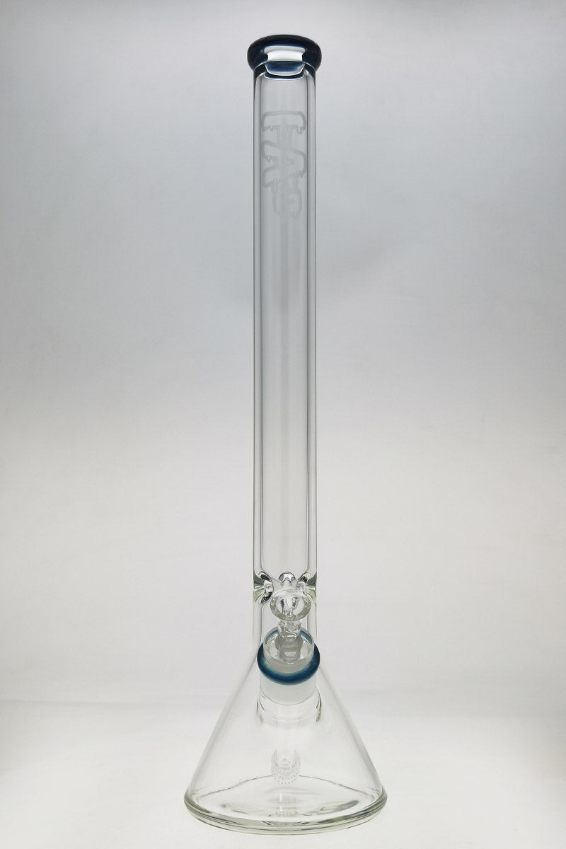 TAG 24" Beaker Bong 50x9MM Super Thick with 28/18MM Downstem, Front View on White Background