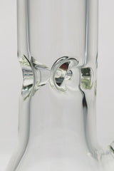 Close-up of TAG 24" Beaker's thick glass joint, 50x9MM borosilicate, clear finish