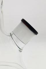 Close-up of TAG 24" Beaker's 28/18MM female joint, 50x9MM thick borosilicate glass