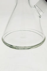 Close-up of TAG 24" Beaker Base 50x9MM, showcasing its thick borosilicate glass and sturdy design