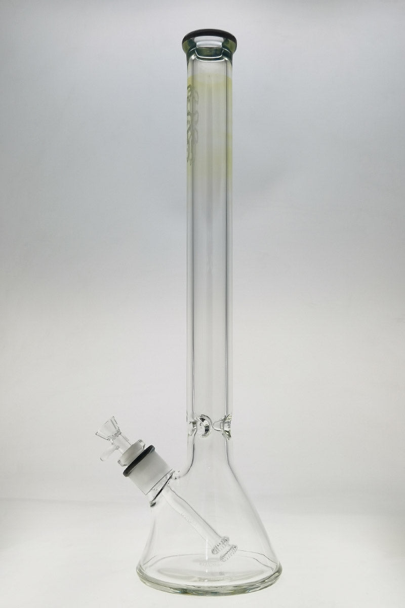 TAG 24" Beaker Bong 50x9MM, Super Thick with 28/18MM Downstem, Front View on White Background