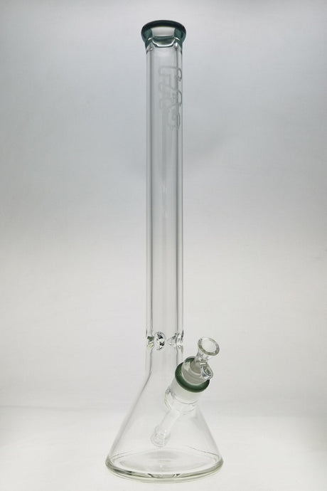 Thick Ass Glass 24" Heavy Wall Beaker Bong in Clear Borosilicate, Front View on White