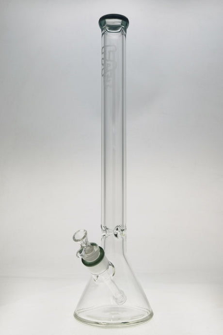 TAG 24" Beaker Bong in Clear Borosilicate Glass with Blue Slyme Accents, Super Thick 9mm Wall