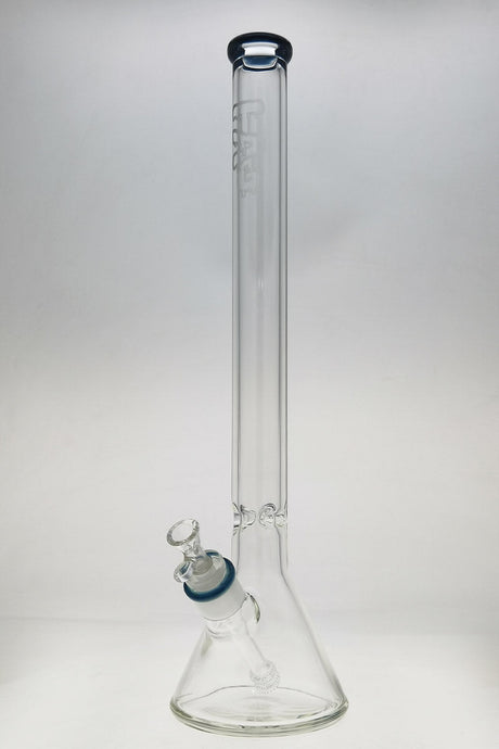 TAG 24" Beaker Bong 50x9MM with Blue Stardust Accents, Front View on White Background