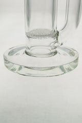 Close-up of TAG 24" Honeycomb Straight Tube base, clear glass, 18MM Female joint, sturdy design