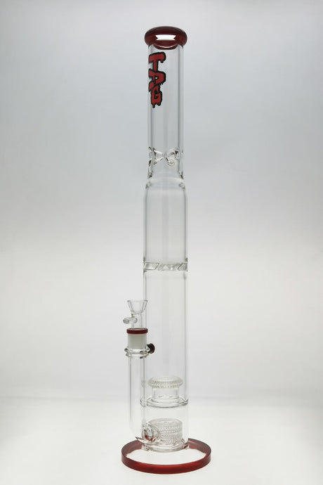 TAG 24" bong with Super Slit Matrix, Inverted UFO Showerhead, Red Accents, Front View