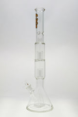 TAG 24" Beaker Bong with Pyramid & Double Froth Showerhead Percolators, 7mm Thick